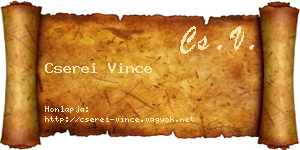 Cserei Vince névjegykártya
